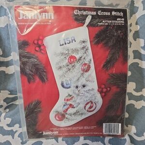 JANLYNN Counted Cross Stitch Kit - KITTEN STOCKING - 11" x 18" - #80-69